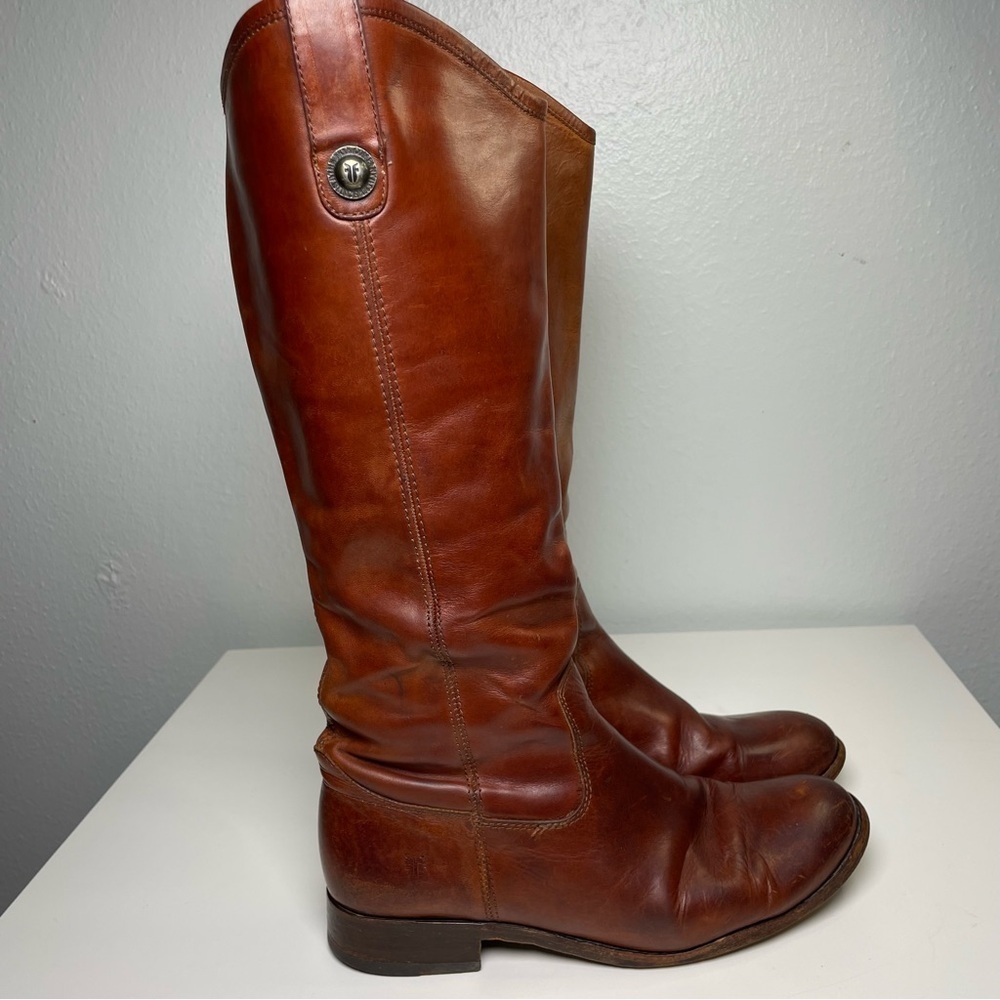 Frye Melissa Button Riding Boot Cognac Brown Women’s Size 7.5B Western Country - Picture 13 of 16